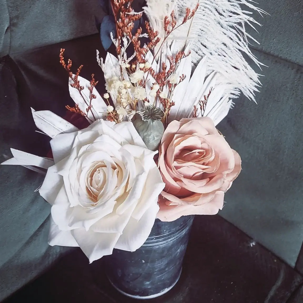 Vaas droogbloemen🌸& pampas🌾decoreren - Foto