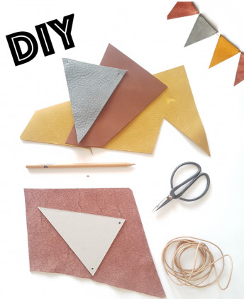 'Maak je eigen leren vlaggenlijn - DIY pakket - Foto