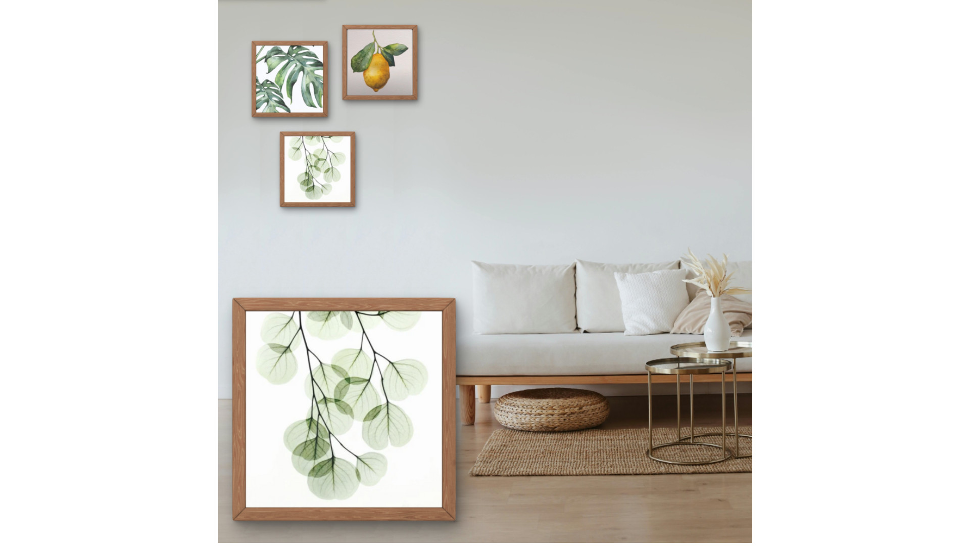 🌿🍋  Botanische illustratie schilderen met aquarel: eucalyptustakje 🌿 of citroen 🍋 - Foto