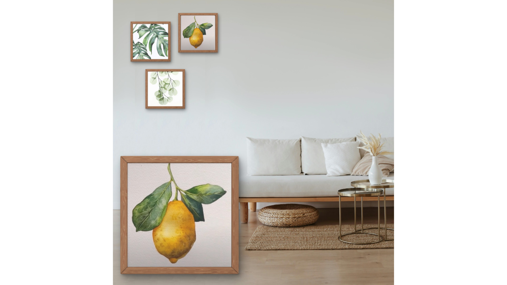 🌿🍋  Botanische illustratie schilderen met aquarel: eucalyptustakje 🌿 of citroen 🍋 - Foto