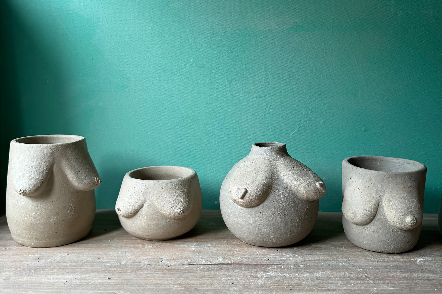 Curves & Clay: borsten tas (keramiek) - Foto