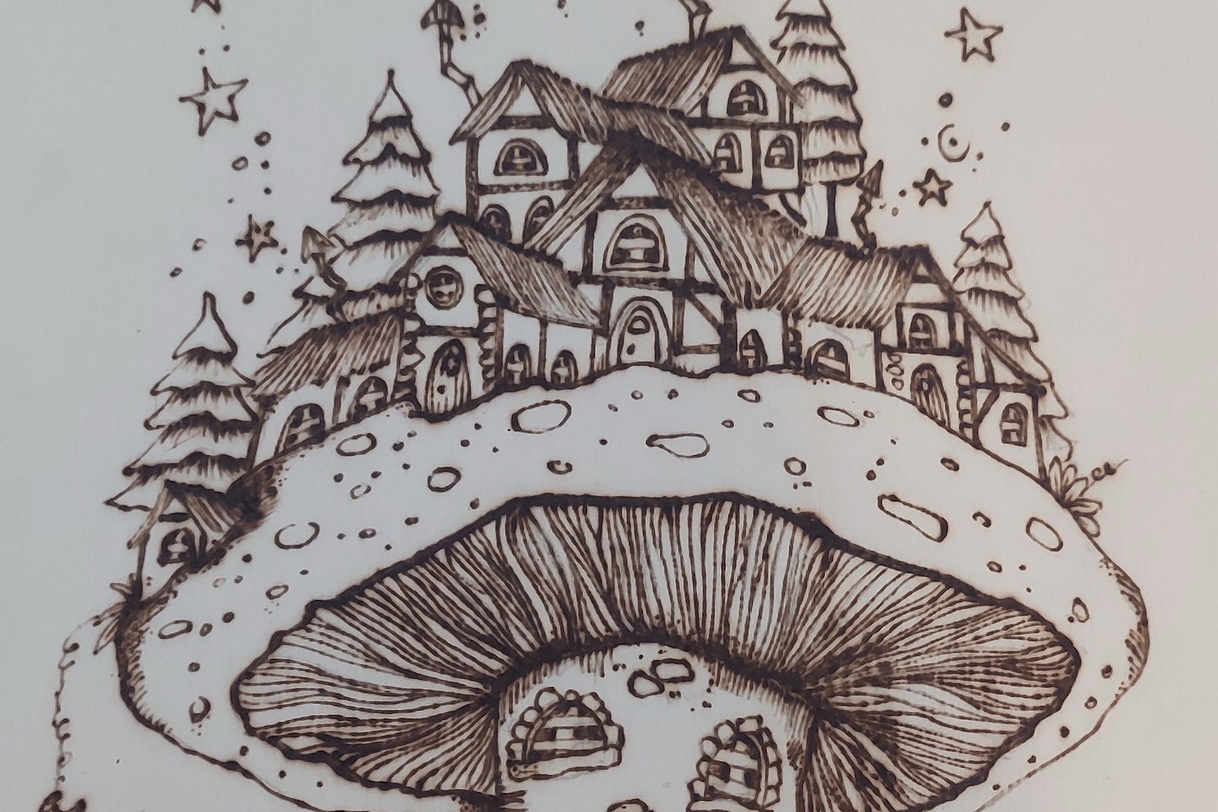 Houtbrand workshop (woodburning) - Foto