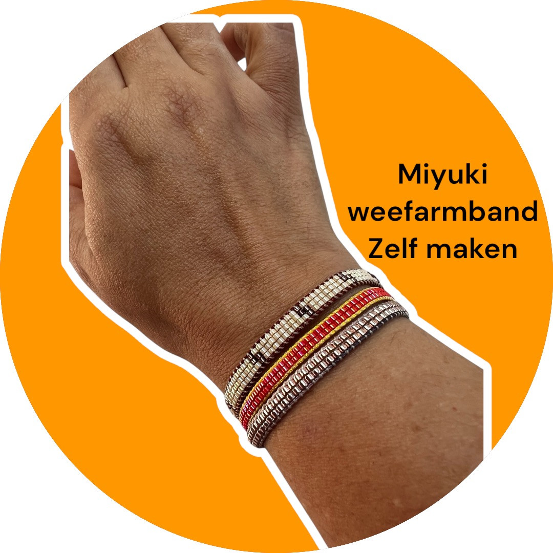 Weef je eigen statement armband met glaskralen - Foto