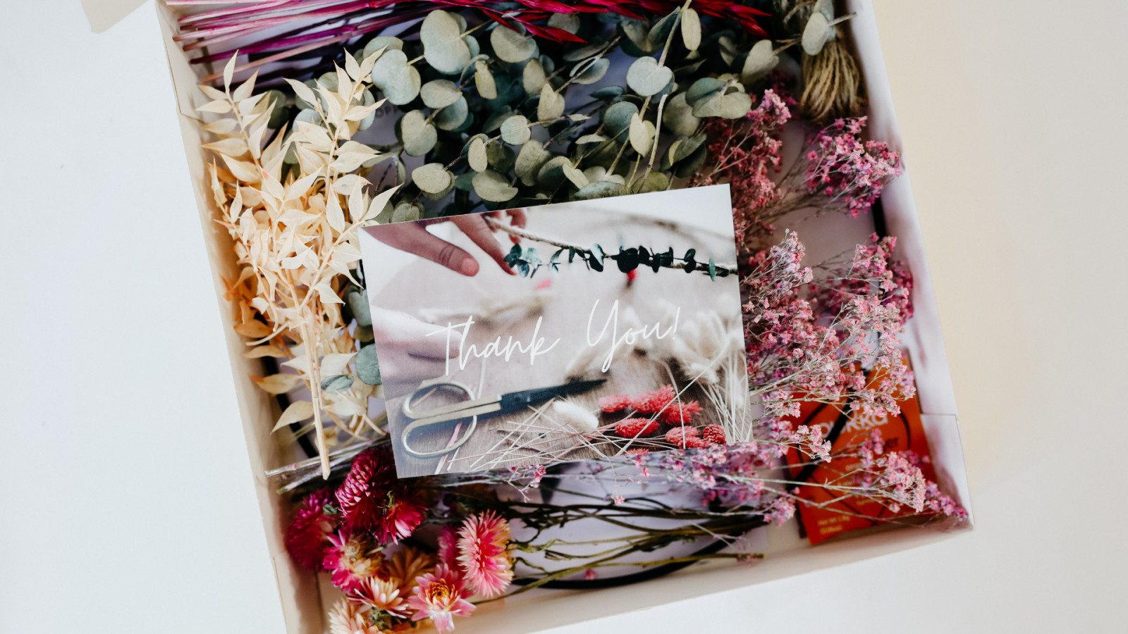 DIY pakket/box met droogbloemen