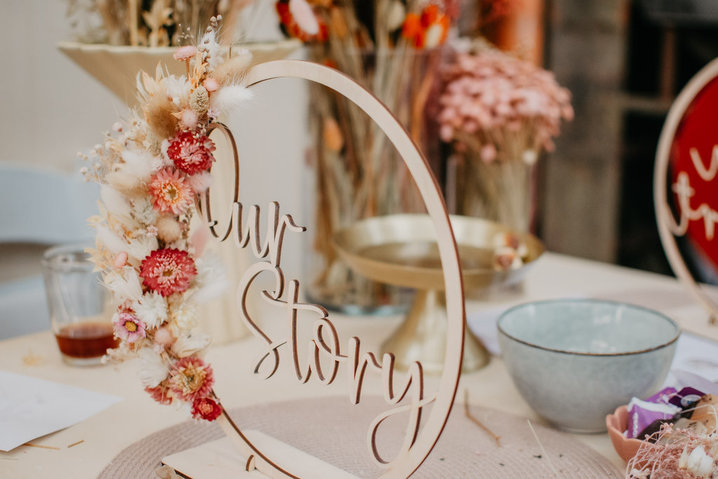 DIY pakket Gepersonaliseerde houten flowerhoop - Foto