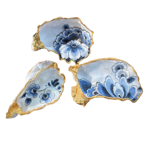 Workshop oesterschelpen beschilderen met Delftsblauw - Foto