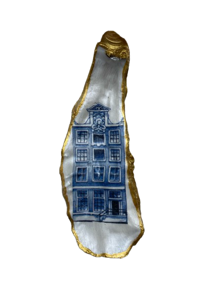 Workshop oesterschelpen beschilderen met Delftsblauw - Foto