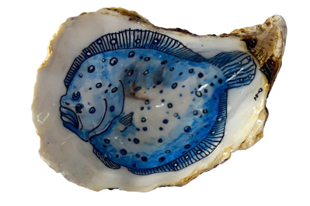 Workshop oesterschelpen beschilderen met Delftsblauw - Foto