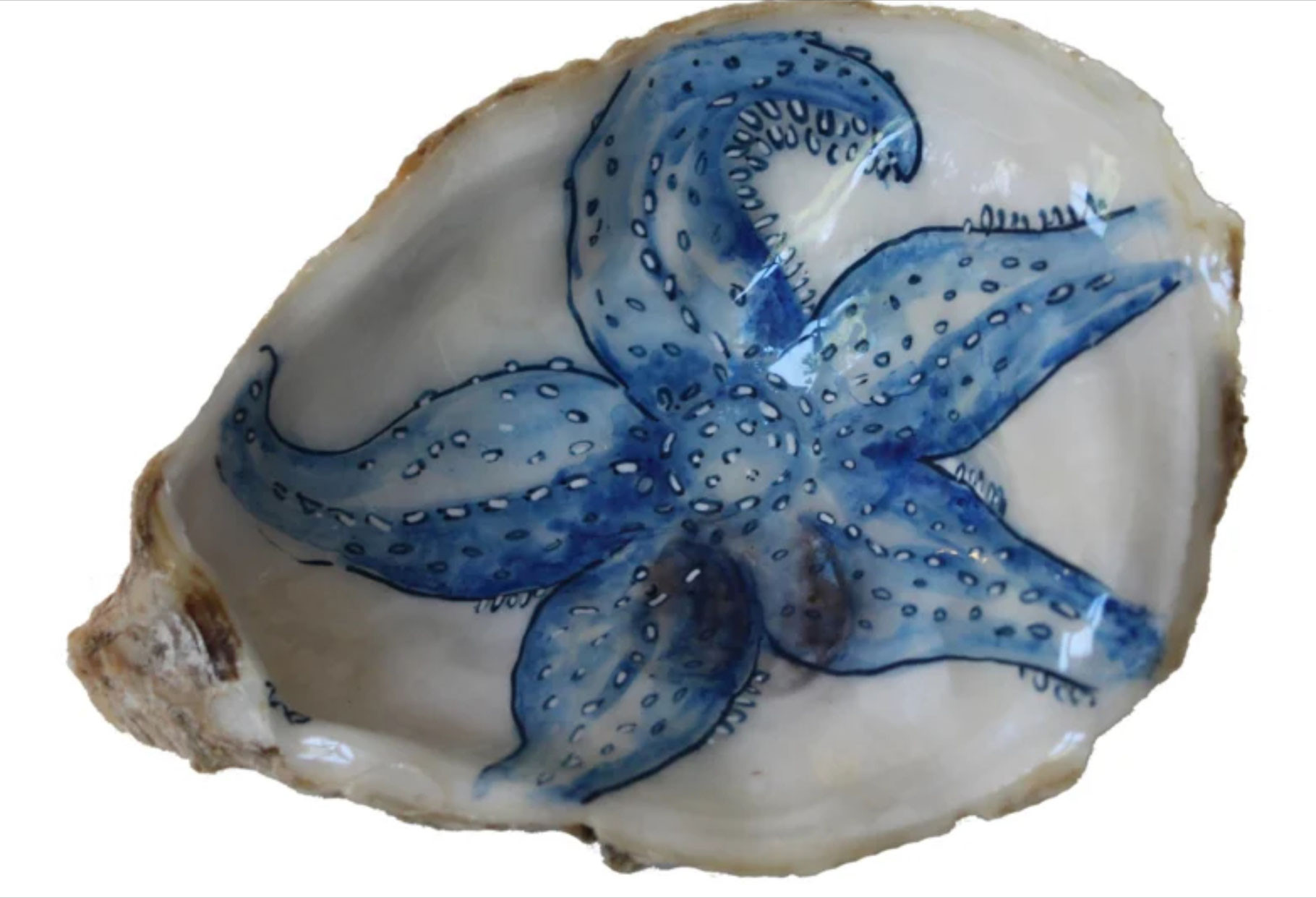 Workshop oesterschelpen beschilderen met Delftsblauw - Foto