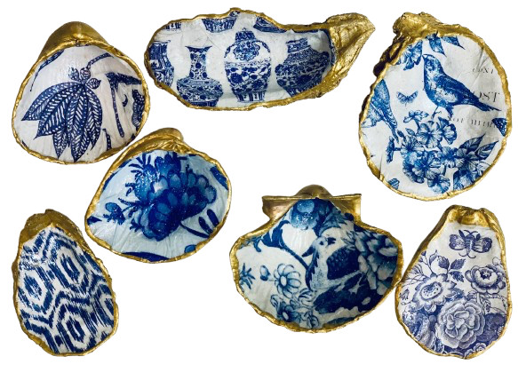 Workshop oesterschelpen beschilderen met Delftsblauw - Foto