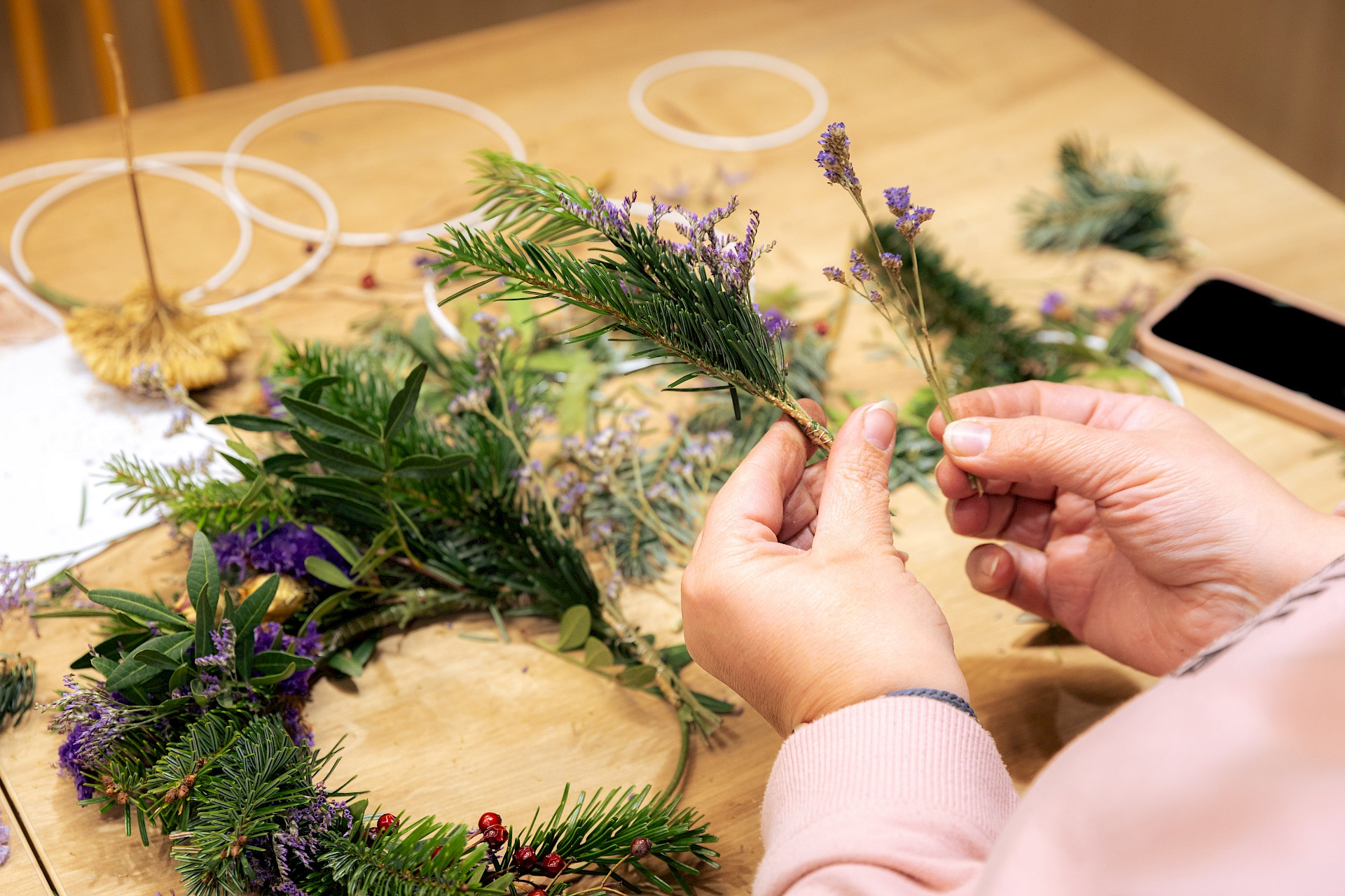 Mini workshop Kerstkrans voor events en bedrijven