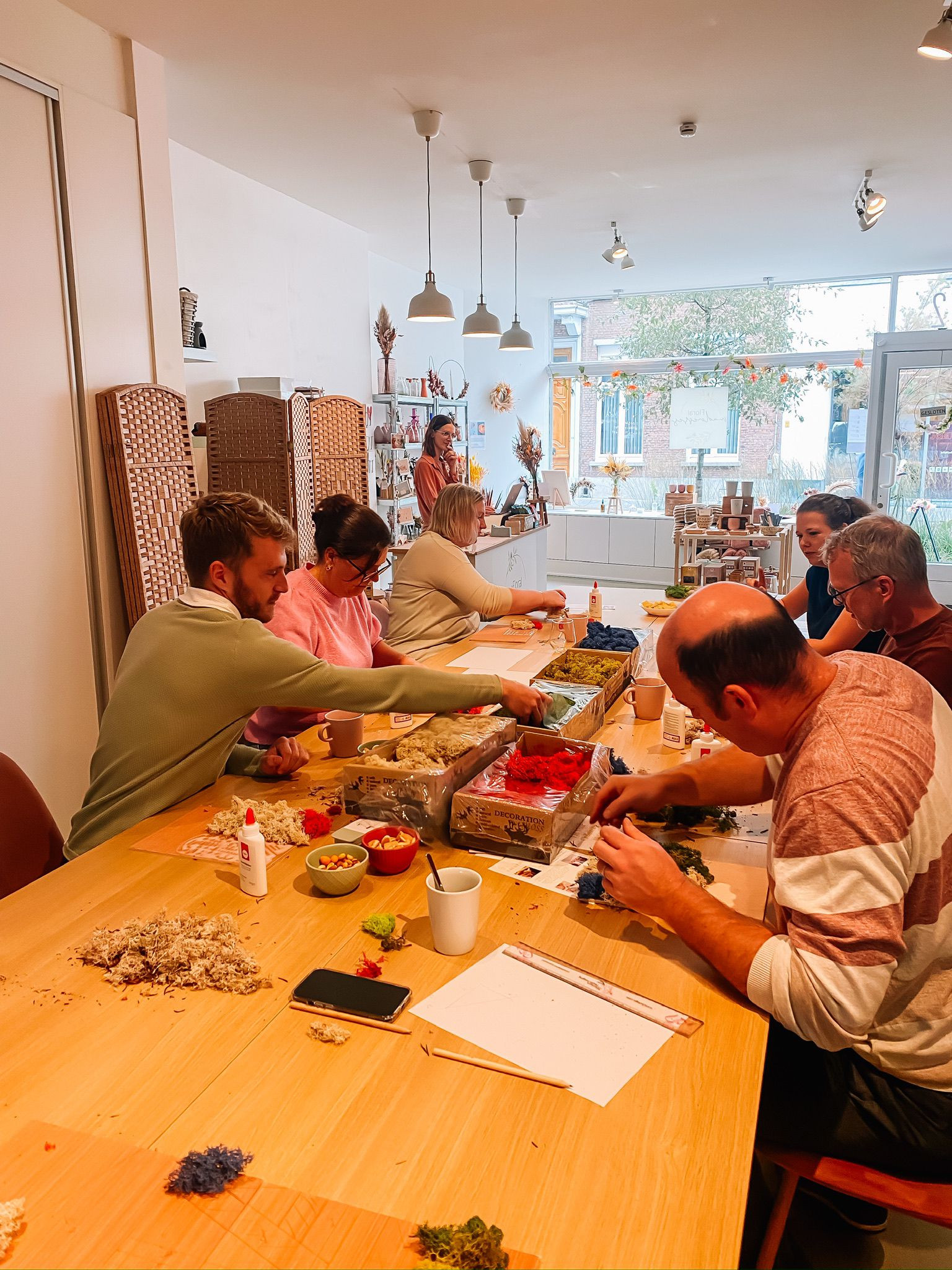 Moswand logo voor bedrijven workshop - Foto