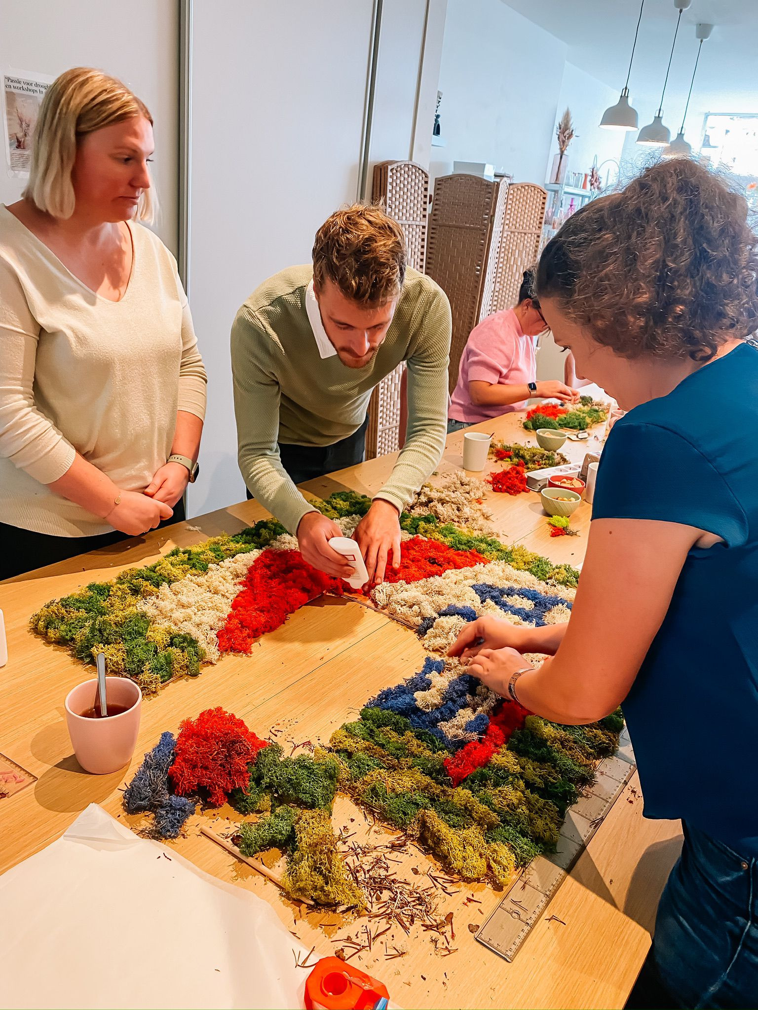 Moswand logo voor bedrijven workshop - Foto