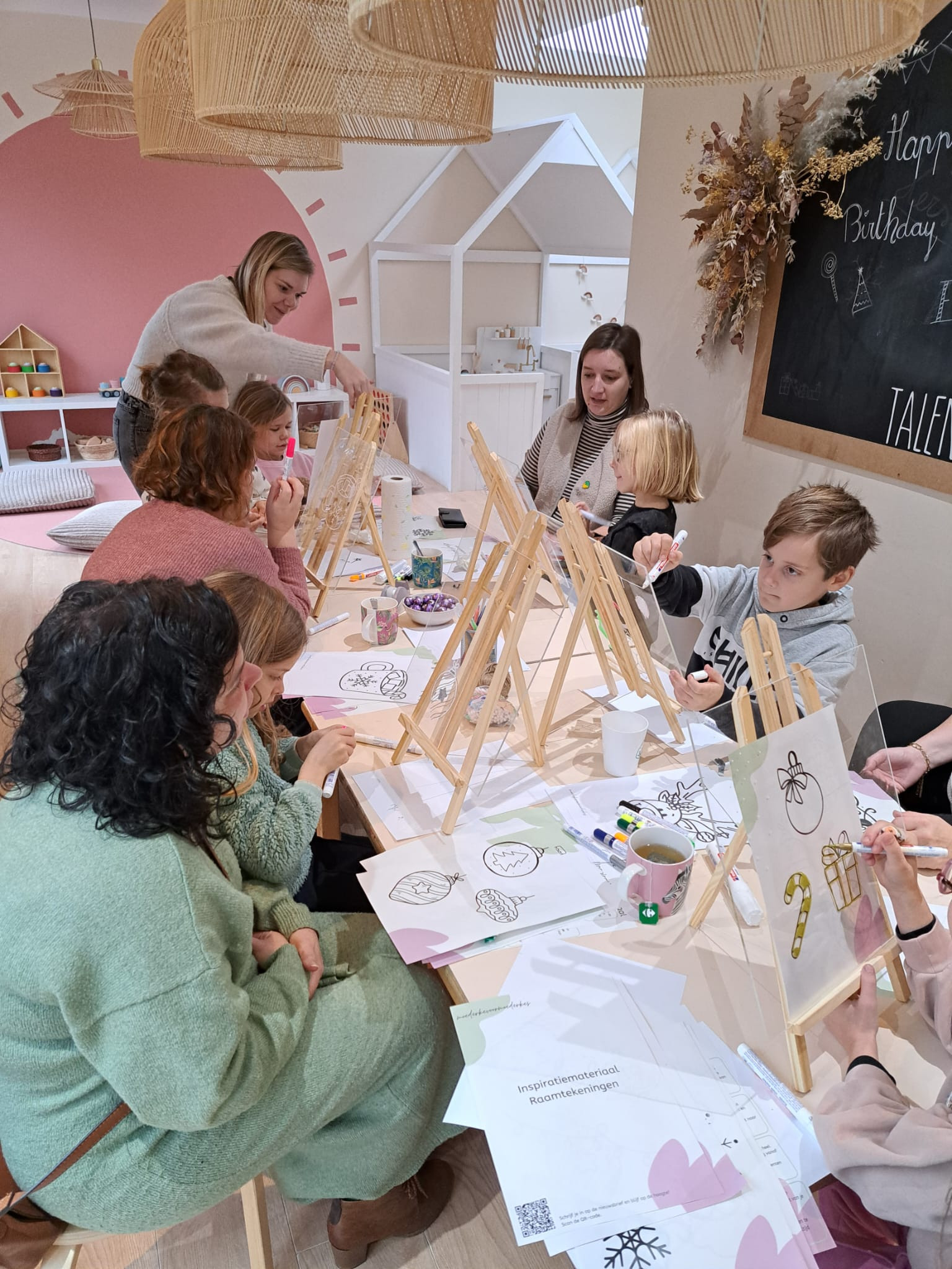 Duoworkshop: Ouders & Kinderen: Raamtekenen 🪟 - Foto