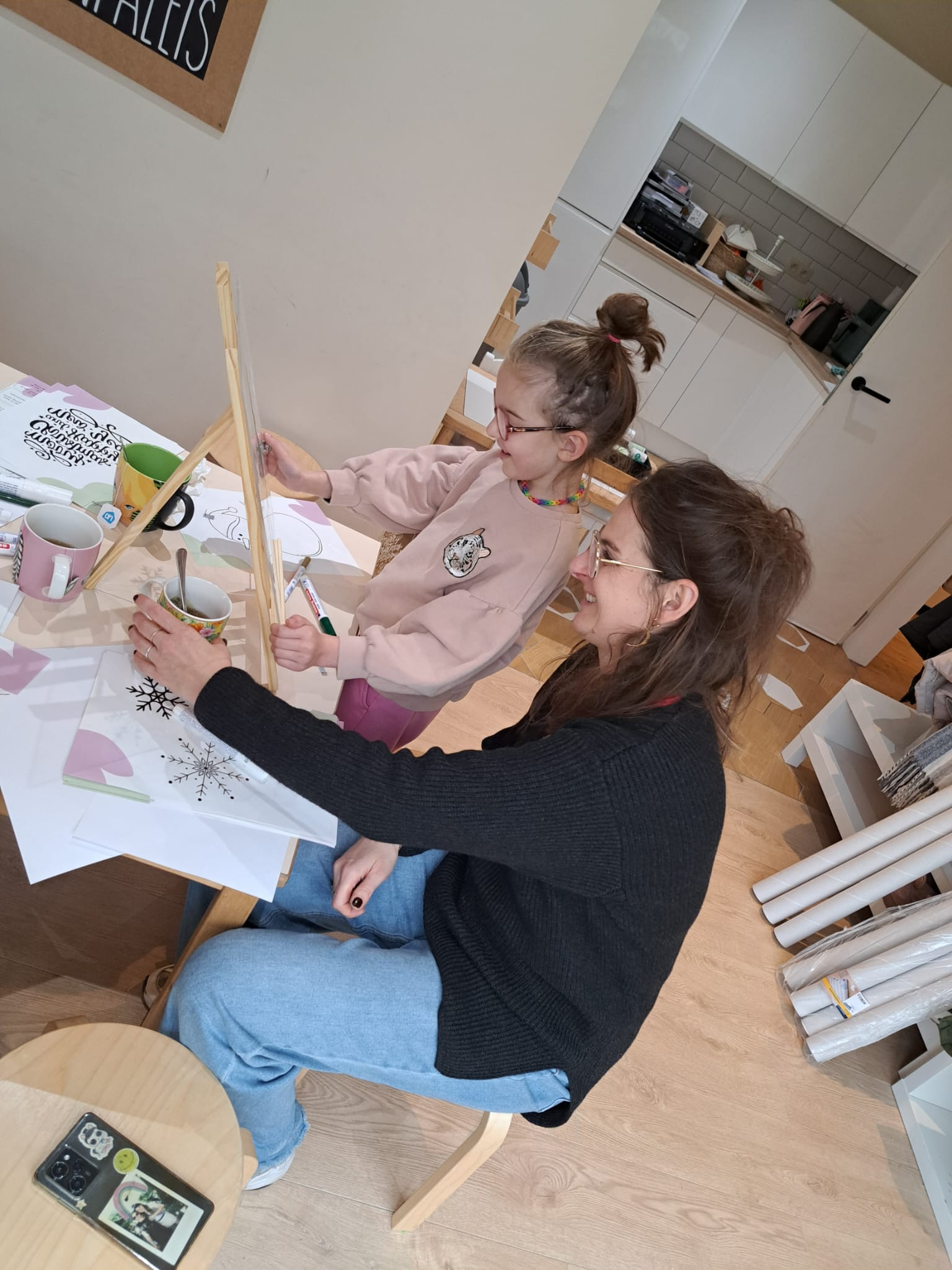 Duoworkshop: Ouders & Kinderen: Raamtekenen 🪟 - Foto