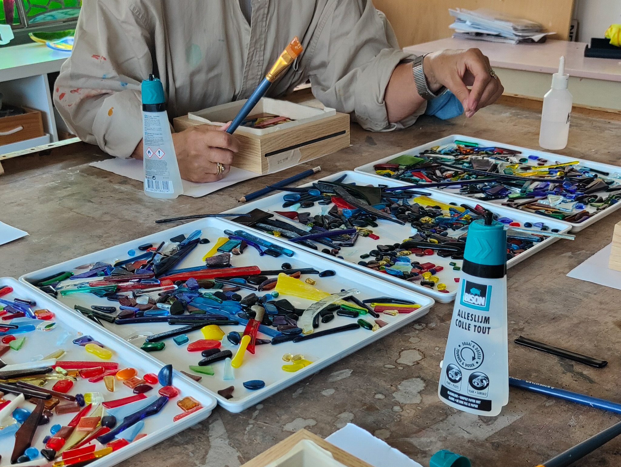 Glas Mozaïek workshop voor events / walk-in-workshop