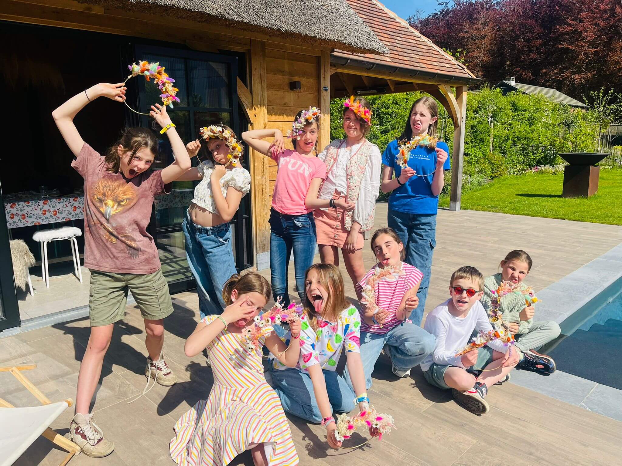 Bloemenkrans kinderfeest workshop