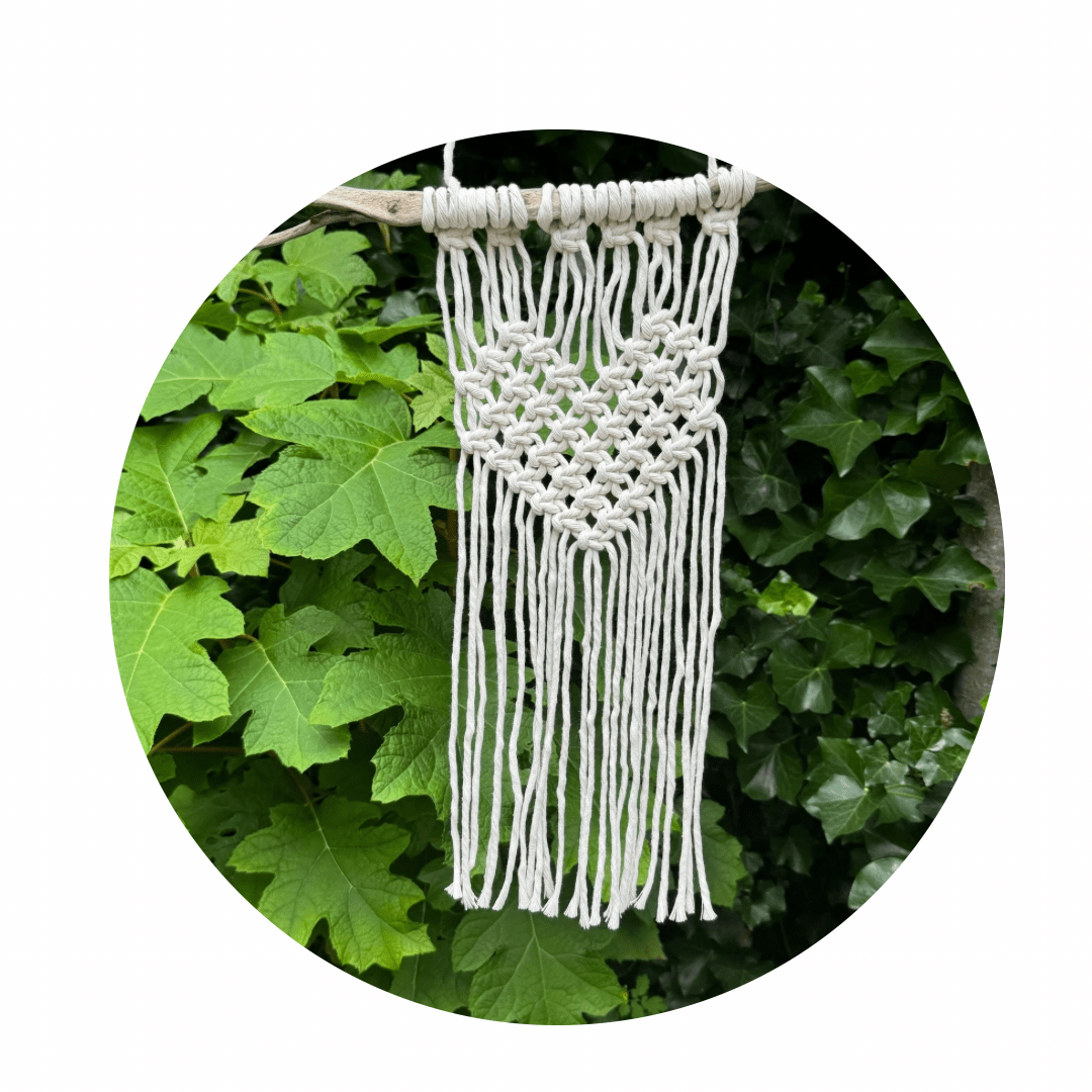 Diy Macramé groepsbox wandhanger Hart