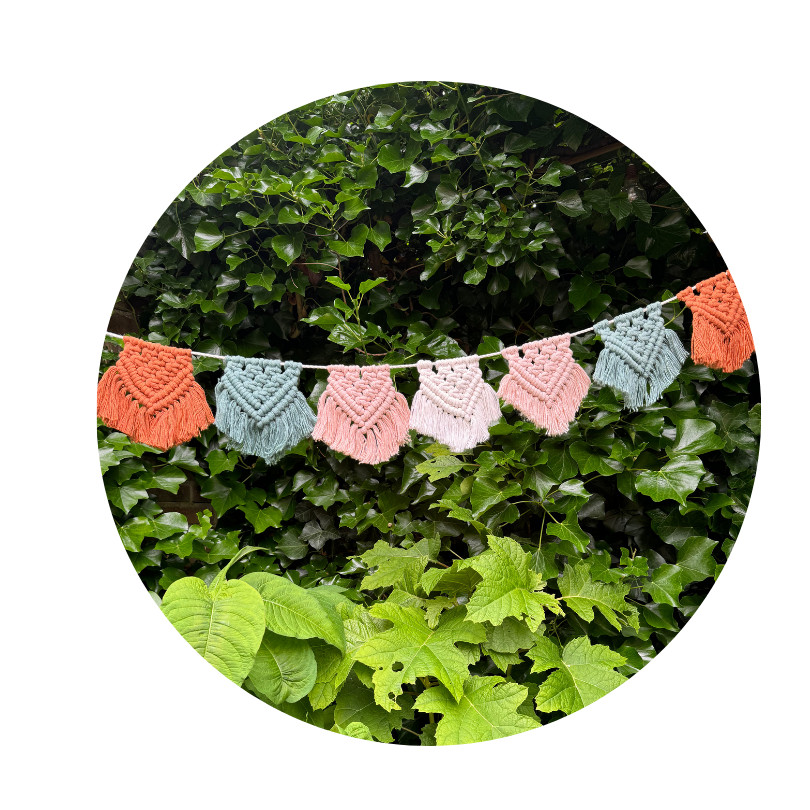 Diy Macramé groepsbox wandhanger Hart - Foto