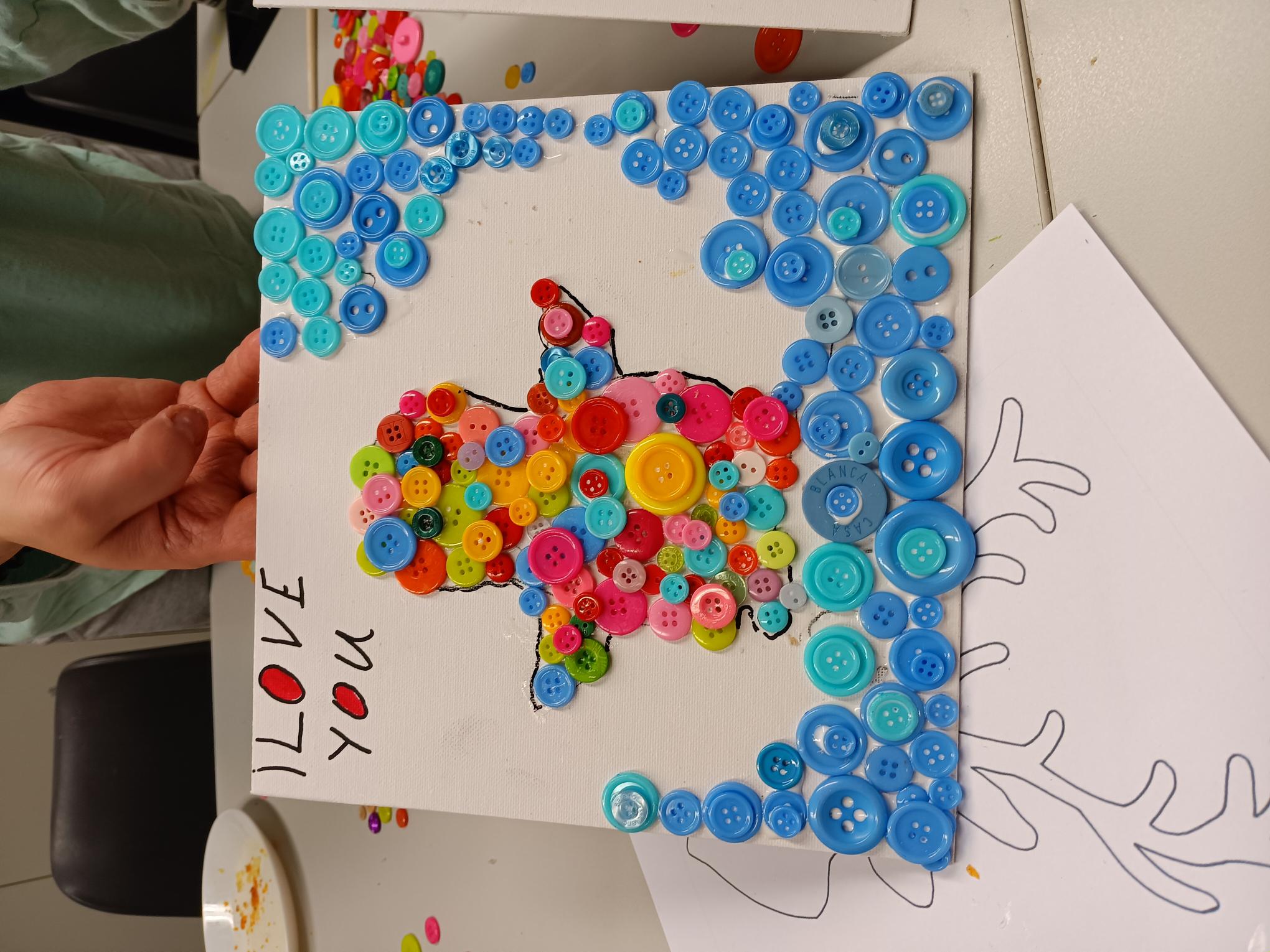 Kinderfeestje, knopenschilderij vanaf 5 jaar