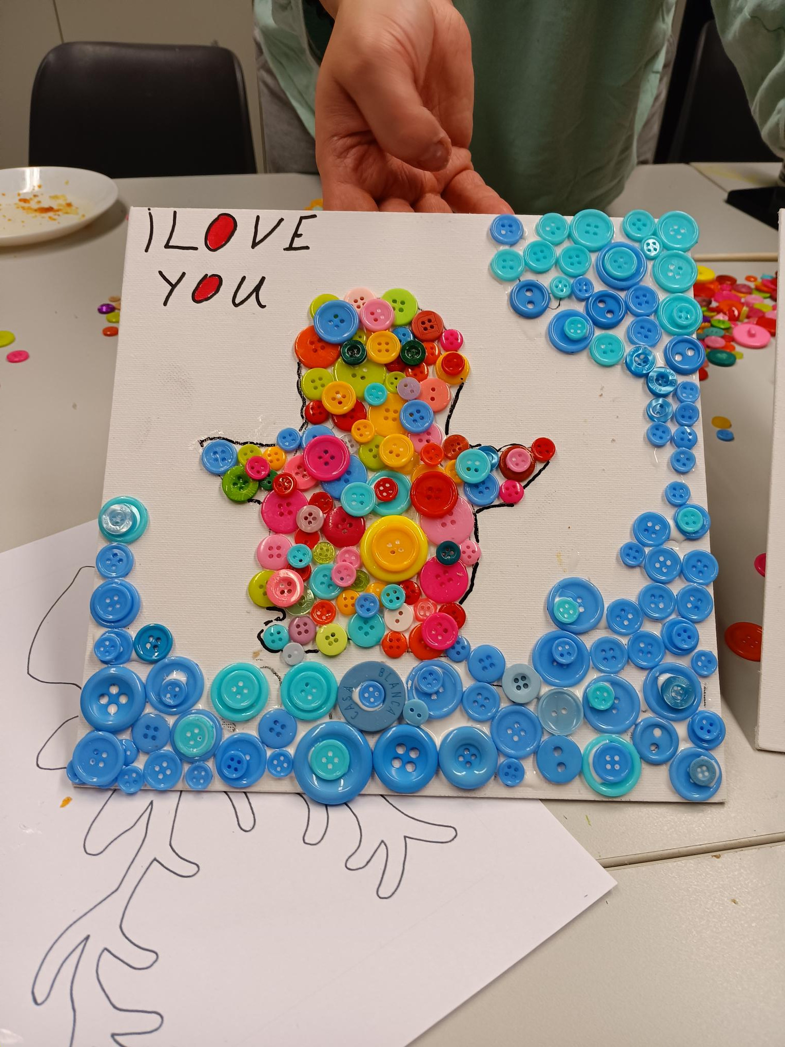 Kinderfeestje, knopenschilderij vanaf 5 jaar - Foto