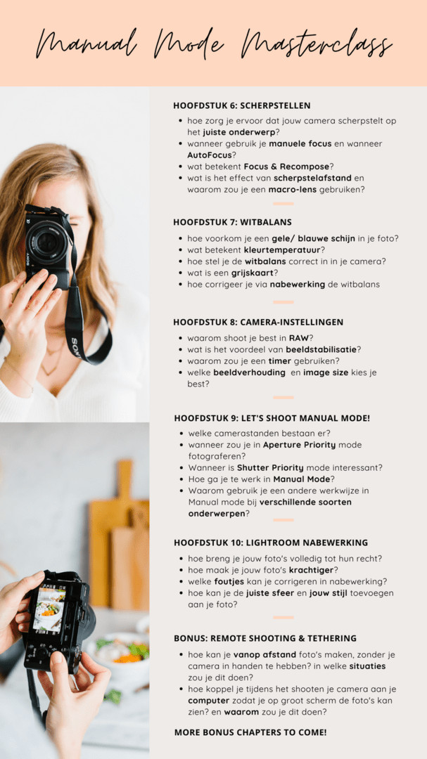 Online workshop "Manual mode" - Fotografeer als een pro! - Foto