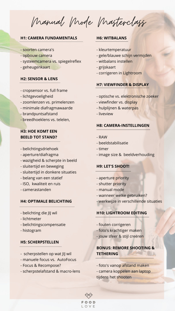 Online workshop "Manual mode" - Fotografeer als een pro! - Foto