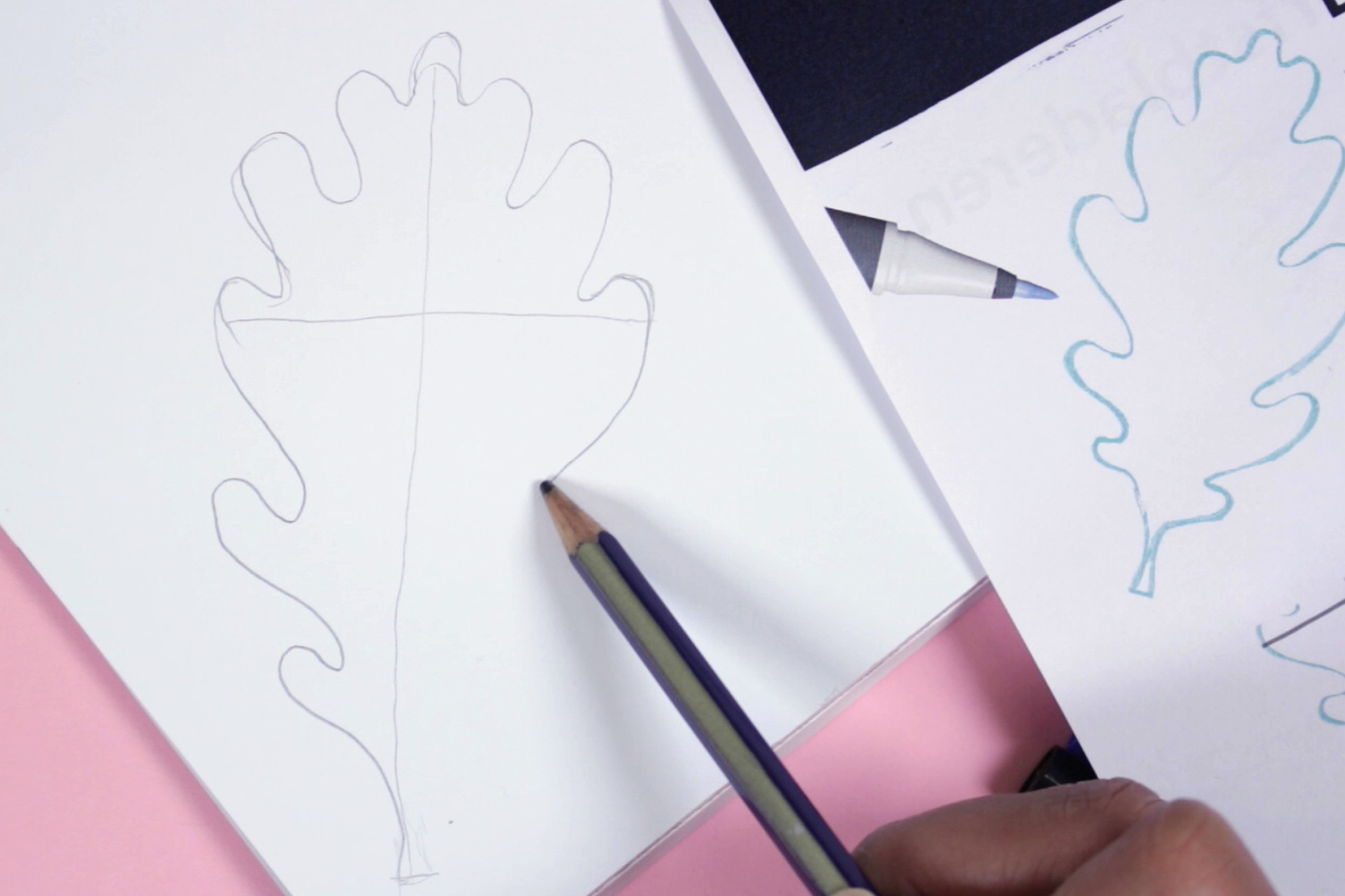 DIY- Workshop Herfstblad tekenen met Schneider Brushpen Paint-It - Foto