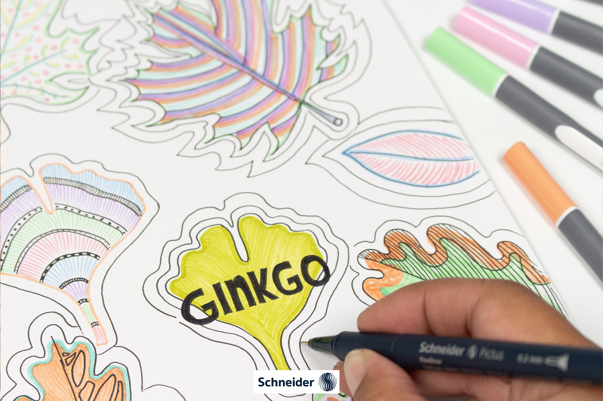 DIY- Workshop Herfstblad tekenen met Schneider Brushpen Paint-It