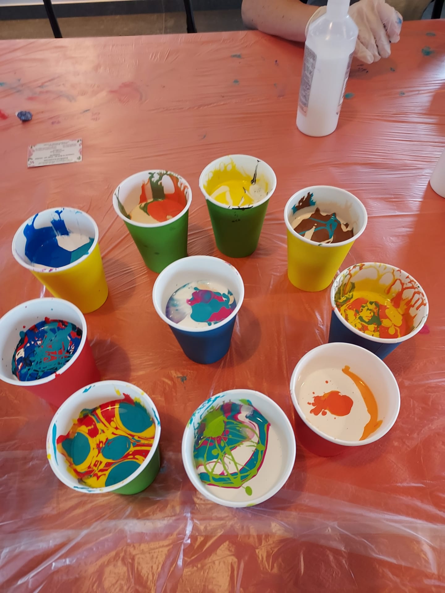 Workshop gieten met acrylverf - Fluid Art voor groepen en teambuilding - Foto