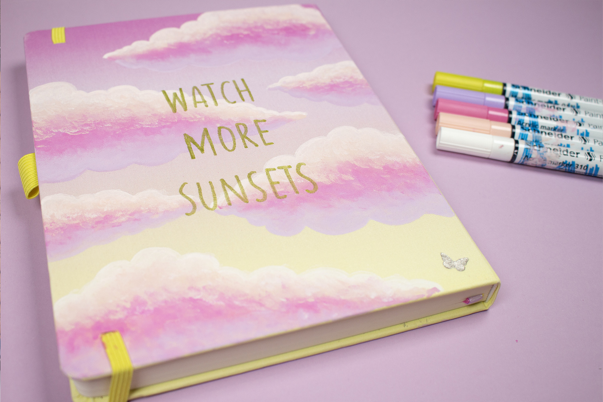 DIY- Workshop WATCH MORE SUNSETS BULLETJOURNAL i.c.m. Schneider acrylmarkers - Foto