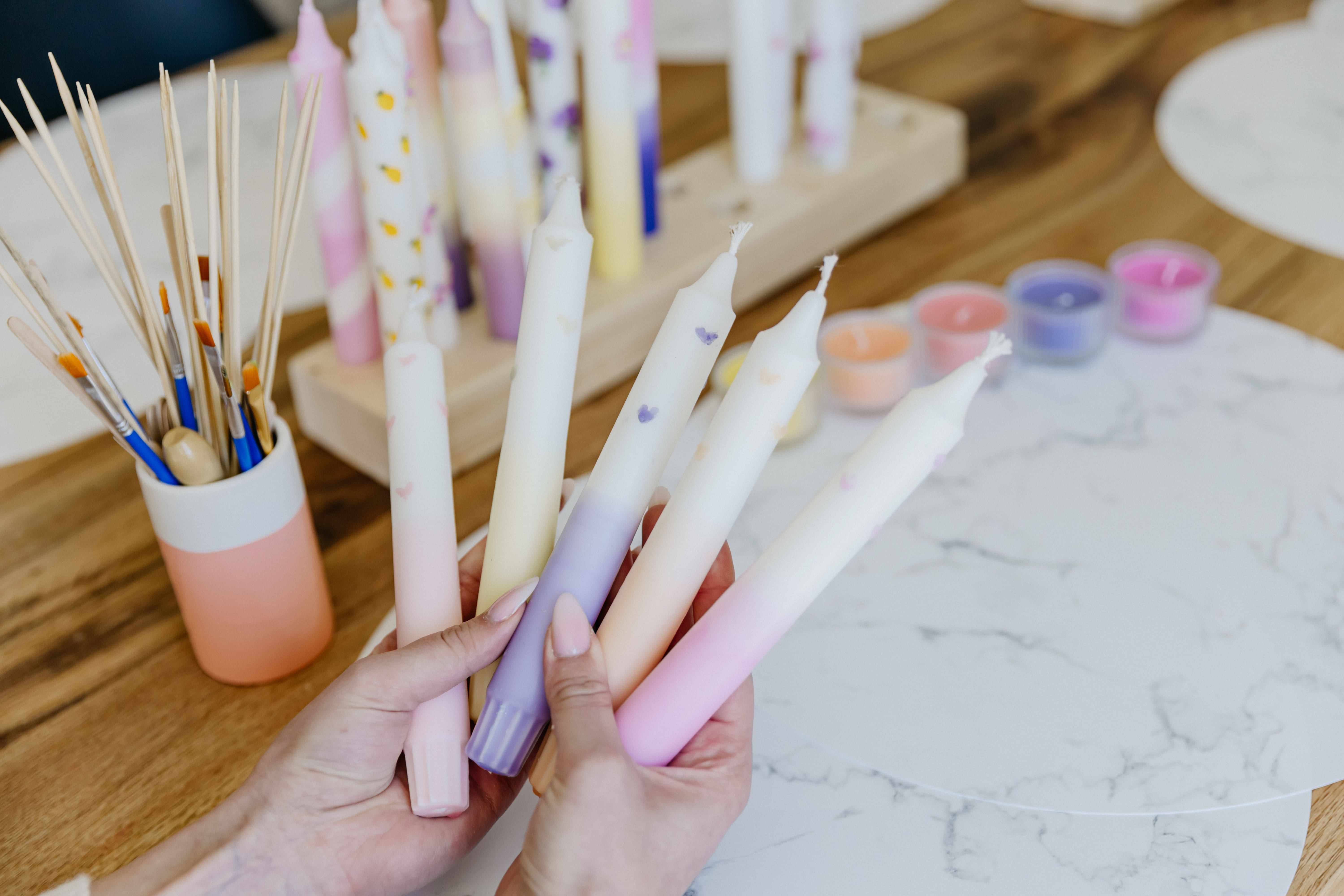 Kleurrijke kaarsen - bachelorette / workshopbox