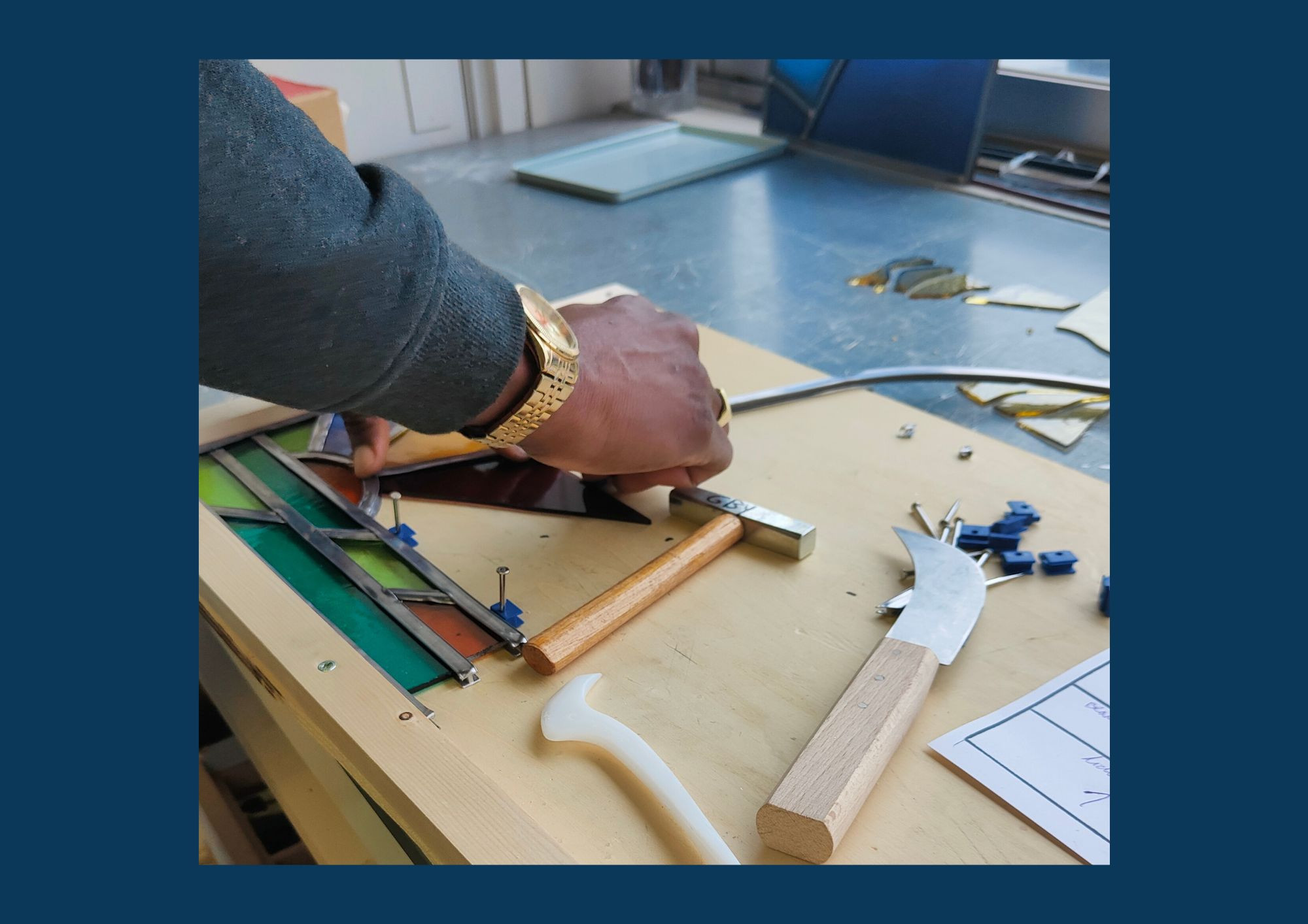 Workshop Glas in Lood raam maken - Foto