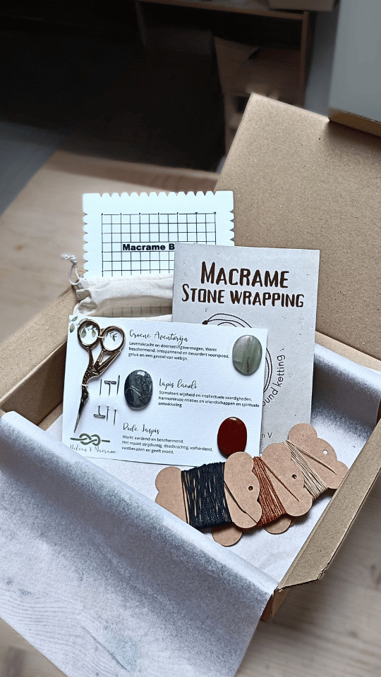 DIY macramé Stone wrapping ketting pakket - Foto