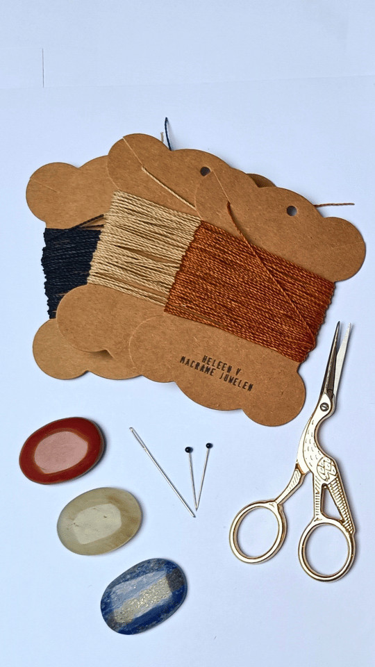 DIY macramé Stone wrapping ketting pakket - Foto