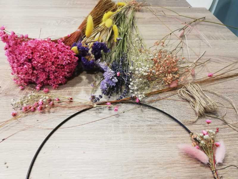 Workshop Droogbloemenkrans - Foto