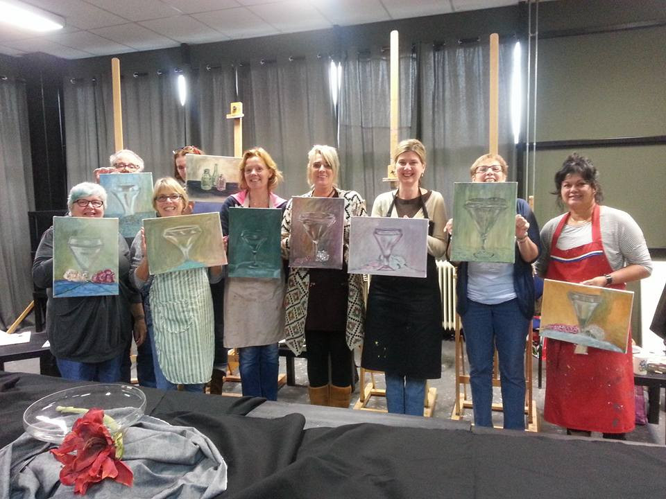 Creatieve workshop glas schilderen met olieverf - Foto