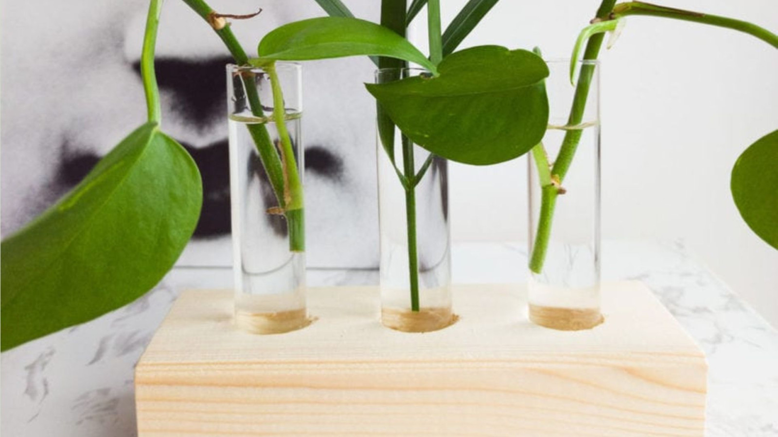 DIY vaasjes in hout - resultaat