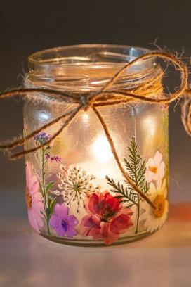 Floral lanterns met droogbloemen workshop