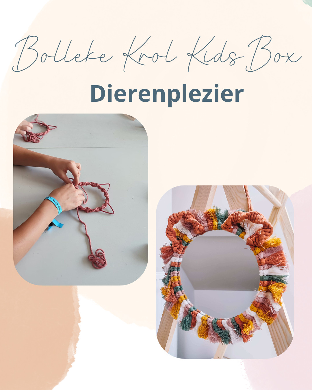 Bolleke Krol Kids Box – 2-in-1 Macramé Dierenplezier 🐾 - Foto