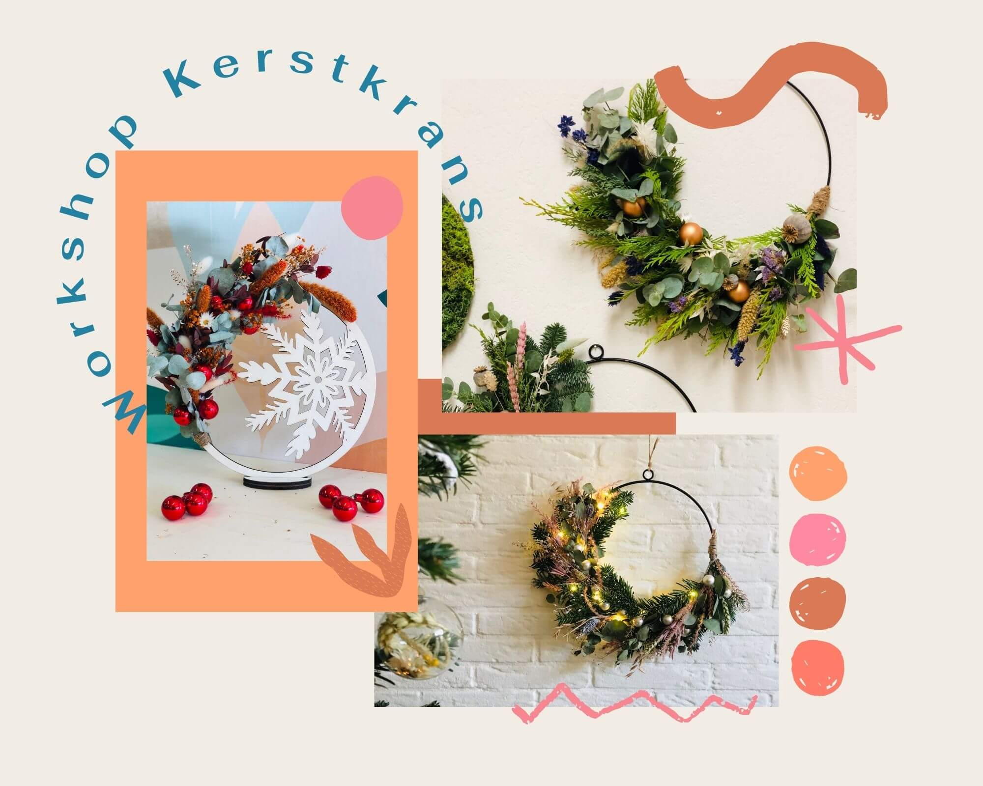Workshop kerstkrans droogbloemen - 13 december 2025 - Zwolle - Foto