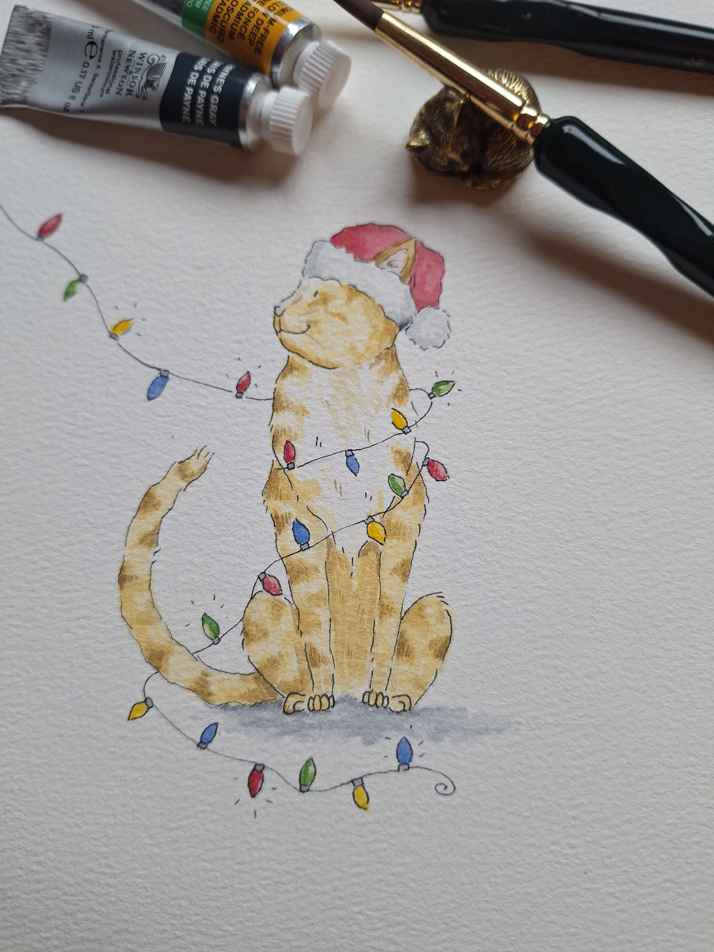 Aquarel Kerstworkshop - Maak jouw kat de hoofdrolspeler in dit verhaal!