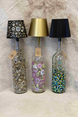 Fles beschilderen met lamp