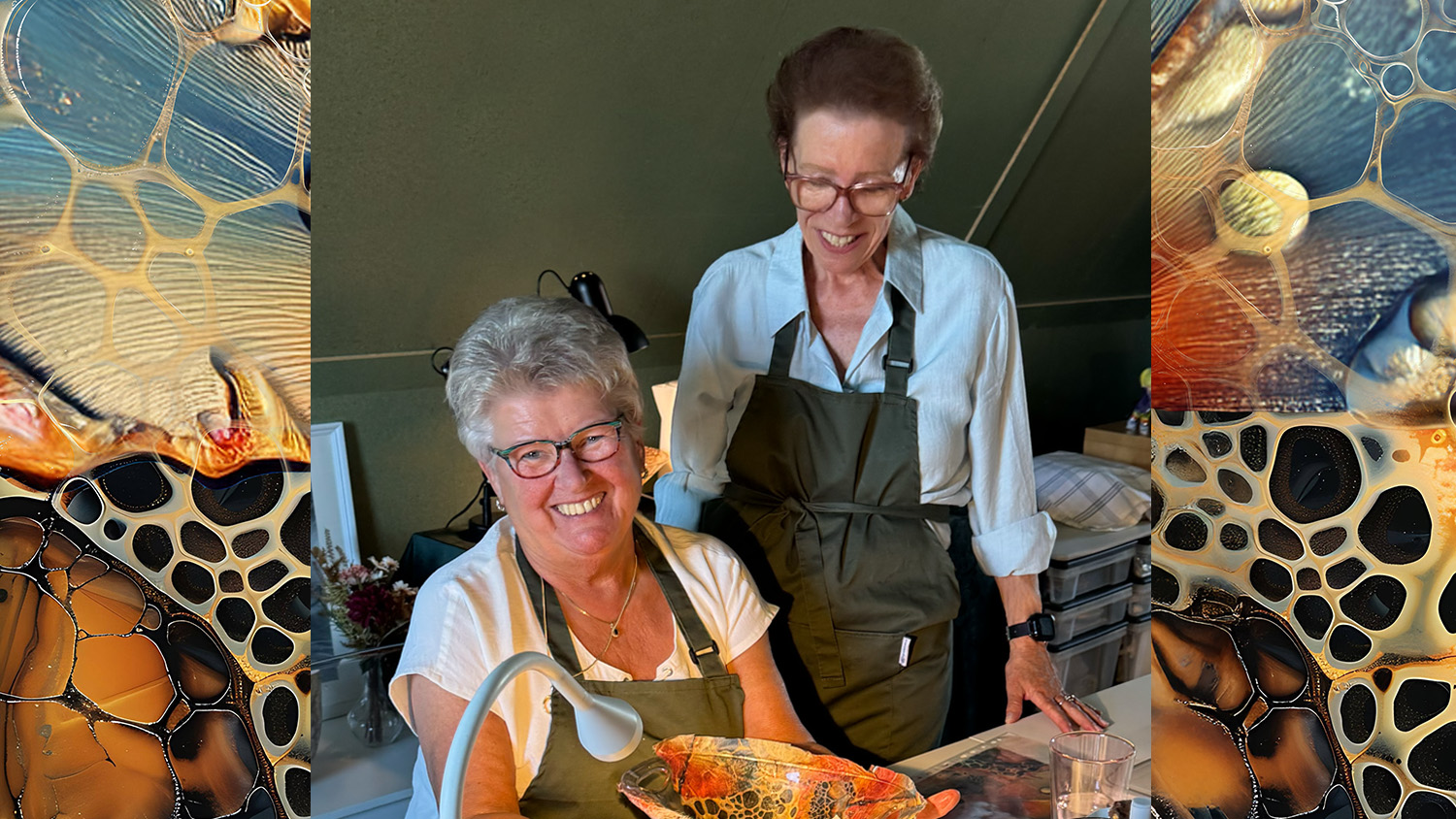 Workshop rijstpapier op glas - Foto