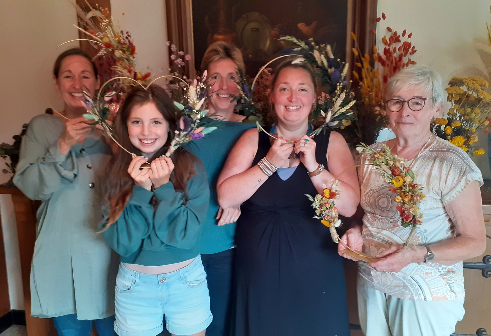 Workshop Flowerhoop met droogbloemen - Foto