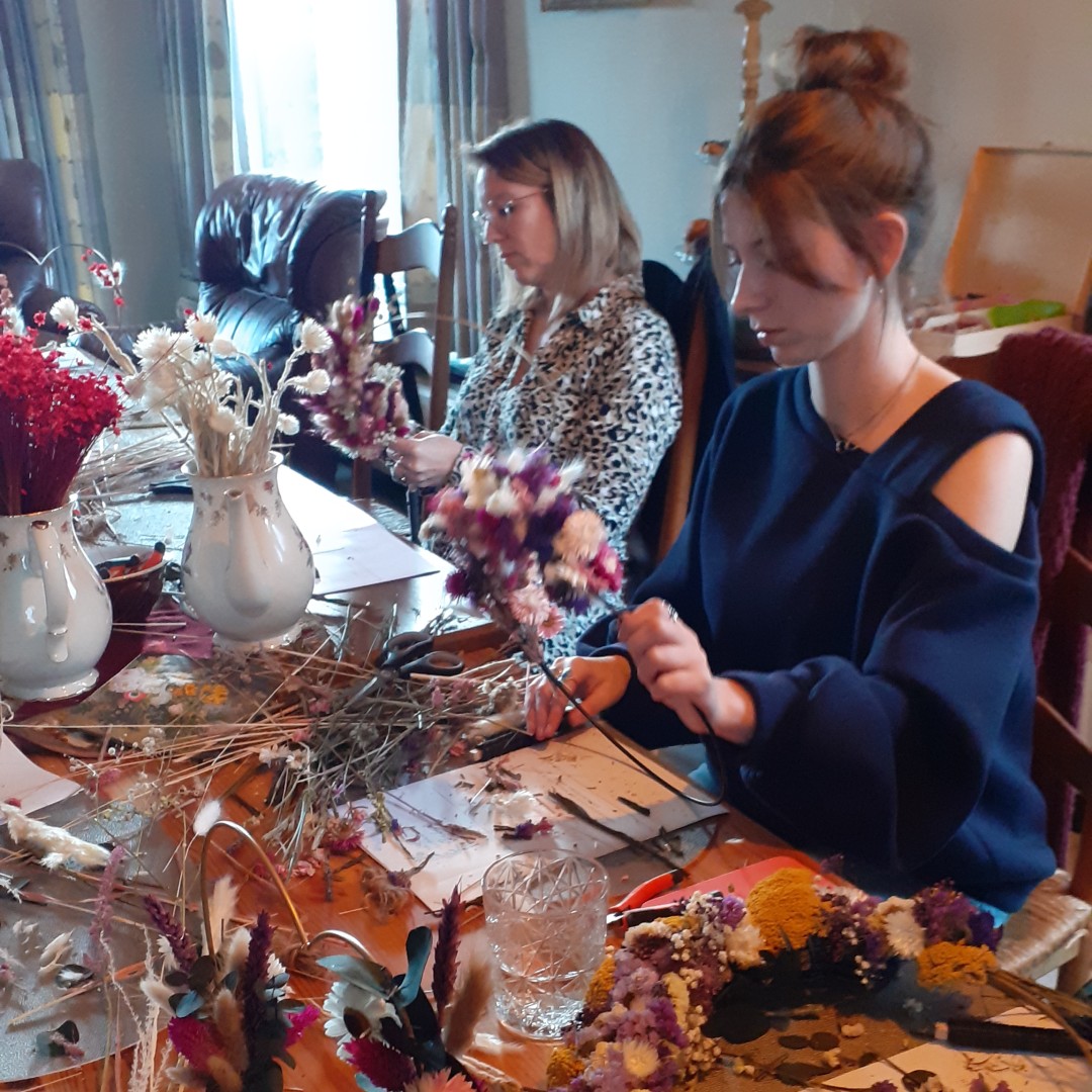 Workshop Bloemenwolkje met droogbloemen - Foto