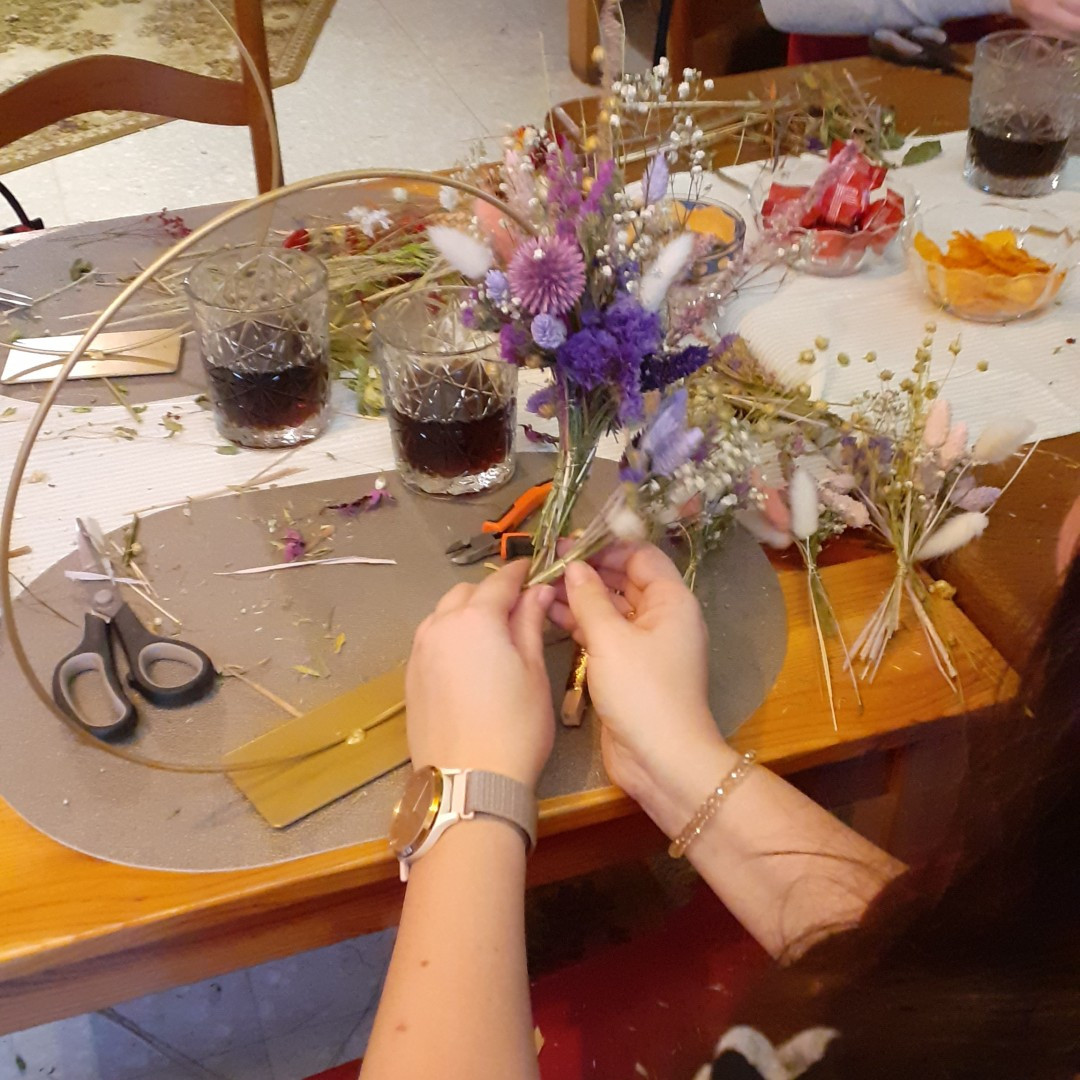 Workshop Bloemenwolkje met droogbloemen - Foto