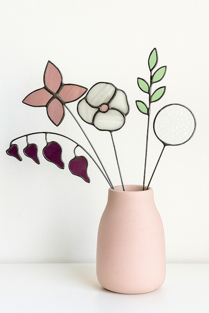 Glas in Lood - Bloem op steel Workshop - Foto