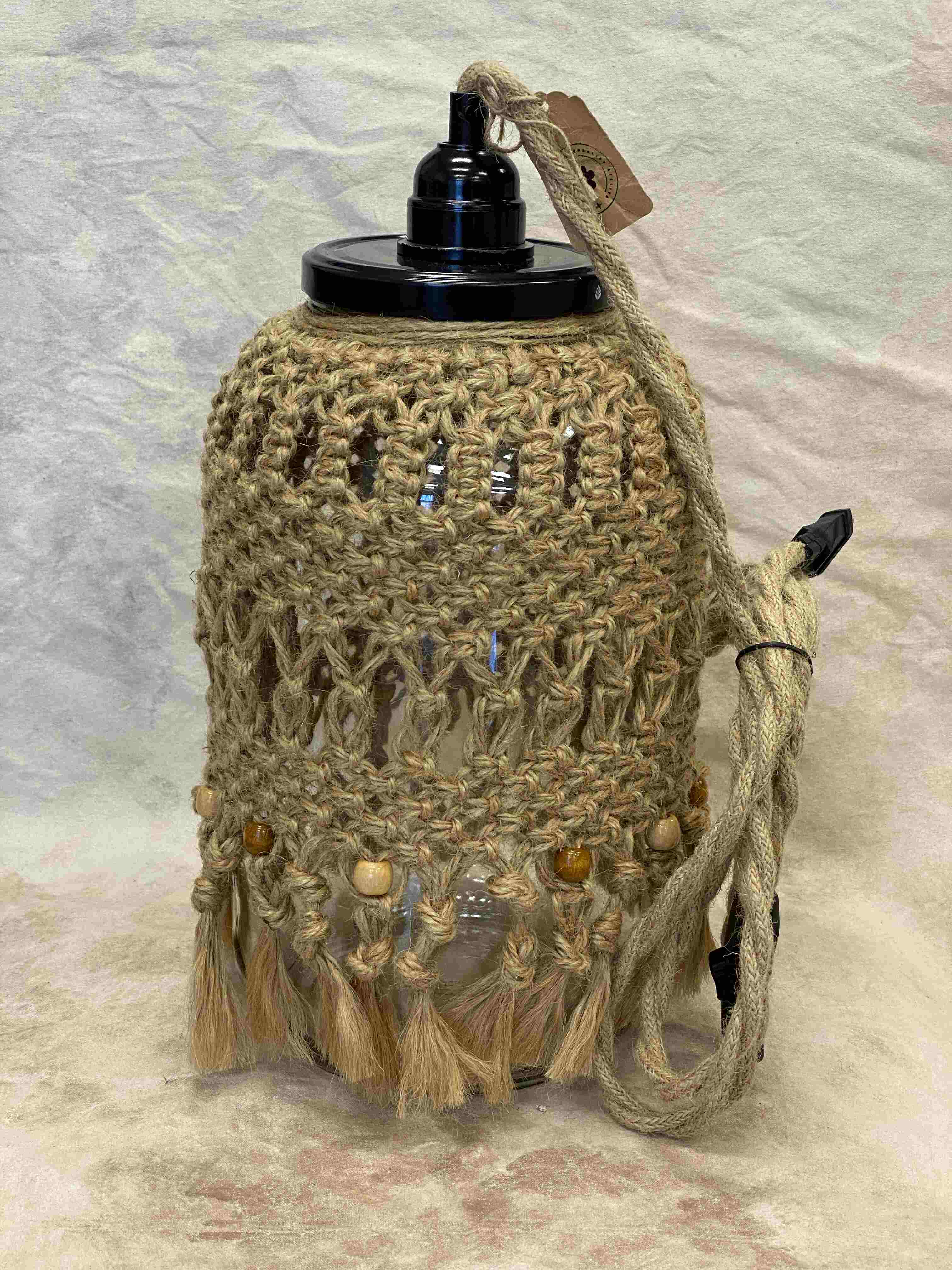 Macramé vaas of lamp - Foto