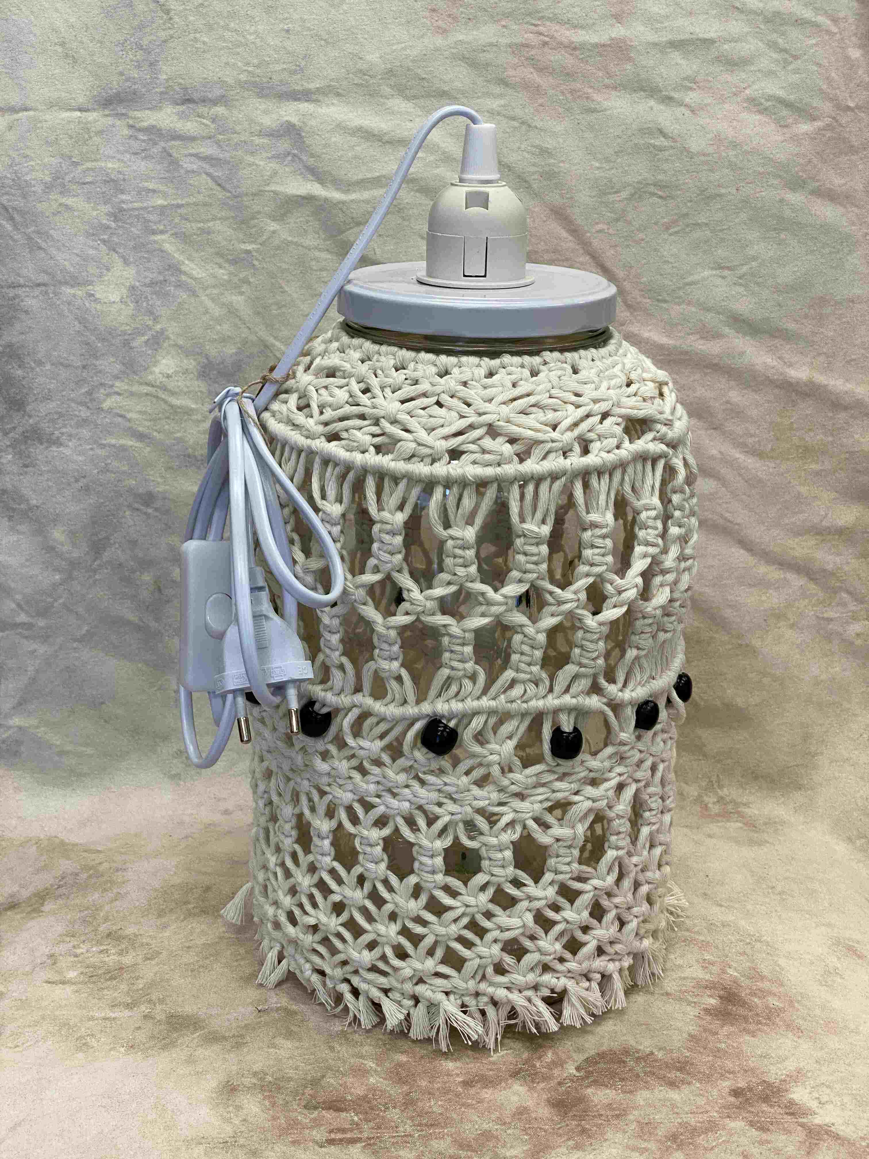 Macramé vaas of lamp - Foto